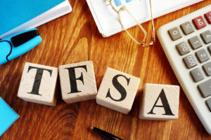 Tax Free Savings Account - TFSA from wooden cubes.